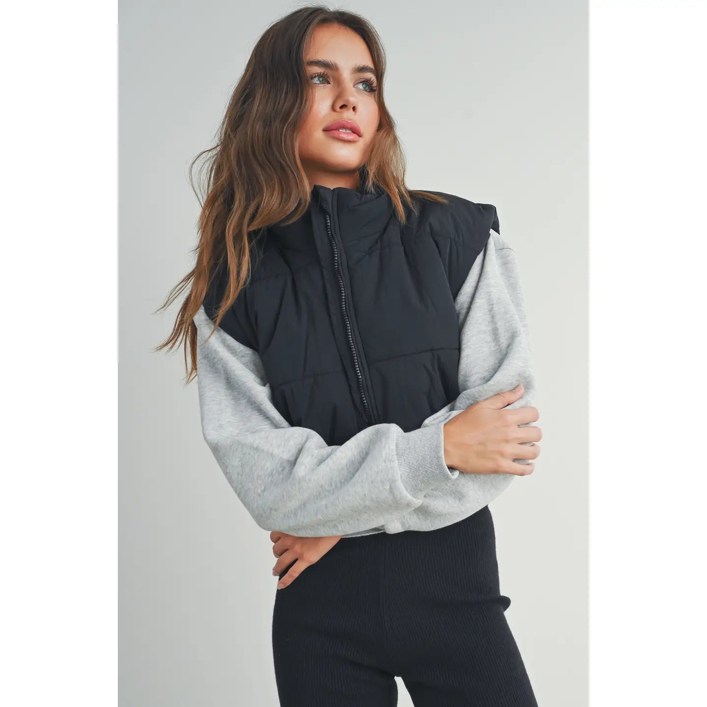 BUTTERMELON - Full Zip-Up Crop Puffer